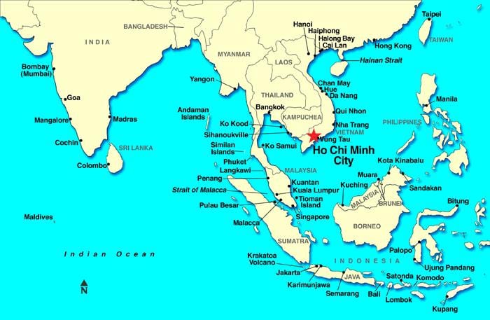 saigon વિશ્વના નકશા